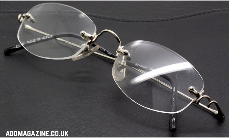 rimless glasses