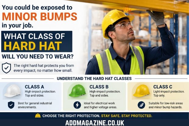 You could be exposed to minor bumps in your job. what class of hard hat will you need to wear?