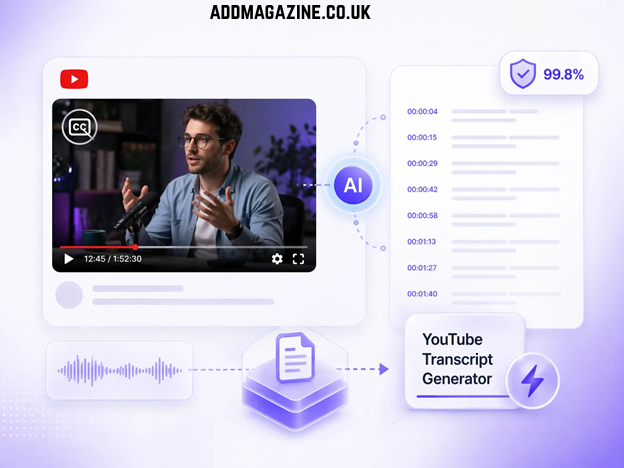 YouTube video transcript generator